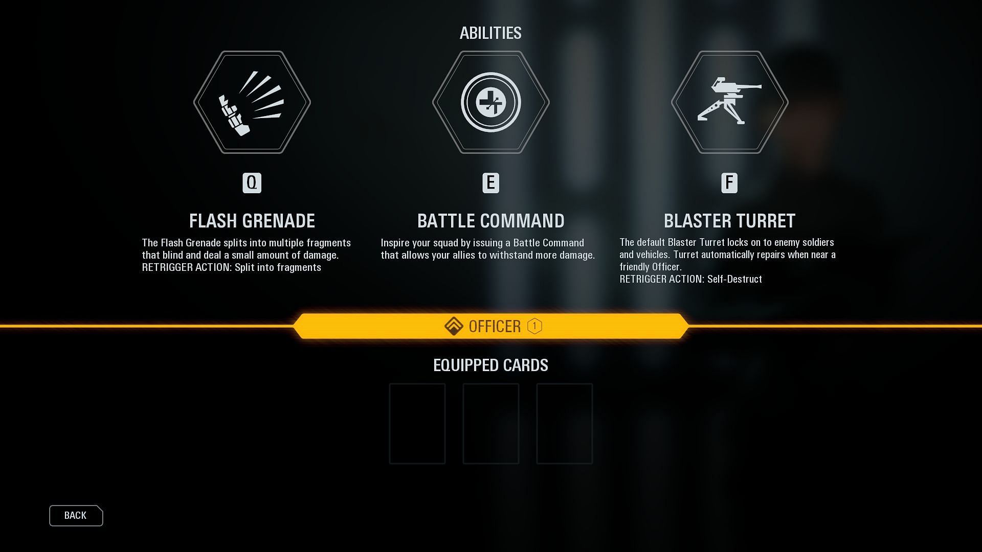 Officer class abilities in Battlefront 2 (Image via Sportskeeda Gaming || Electronic Arts)